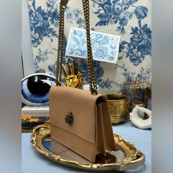 🆕 KURT GEIGER LONDON 🧿 NWOT Shoreditch Small Leather Crossbody Bag, Bone Beige - Picture 4 of 16
